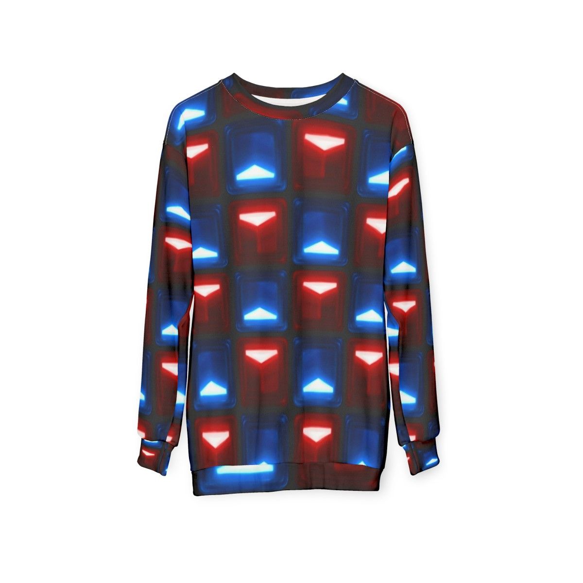 Beat Saber V2 Block Pattern Sweatshirt for Virtual Reality Gamers - hanging