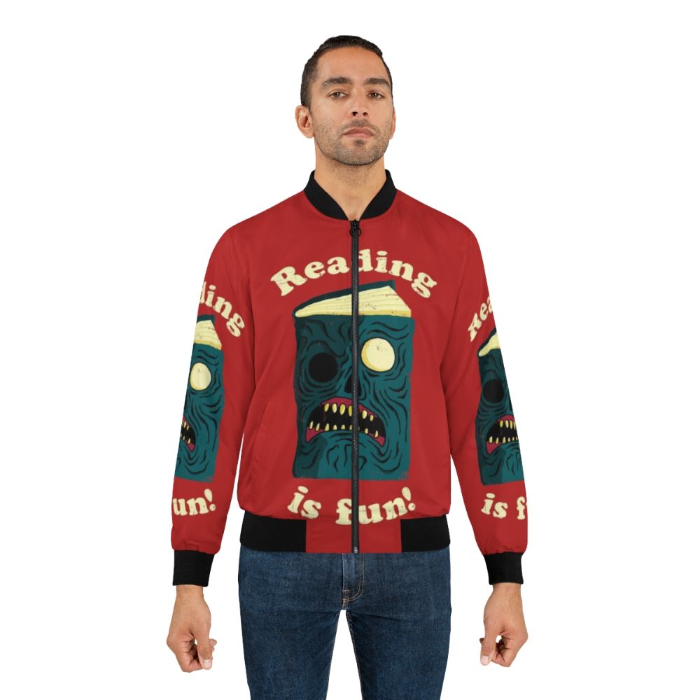 Ash vs Evil Dead bomber jacket with Necronomicon and demons design - Lifestyle