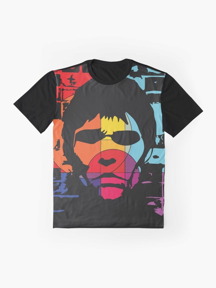 Ian Brown from The Stone Roses graphic t-shirt - Flat lay