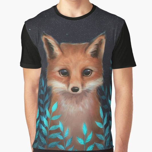 A cozy and stylish graphic t-shirt featuring a cute fox design, perfect for the autumn and winter seasons.