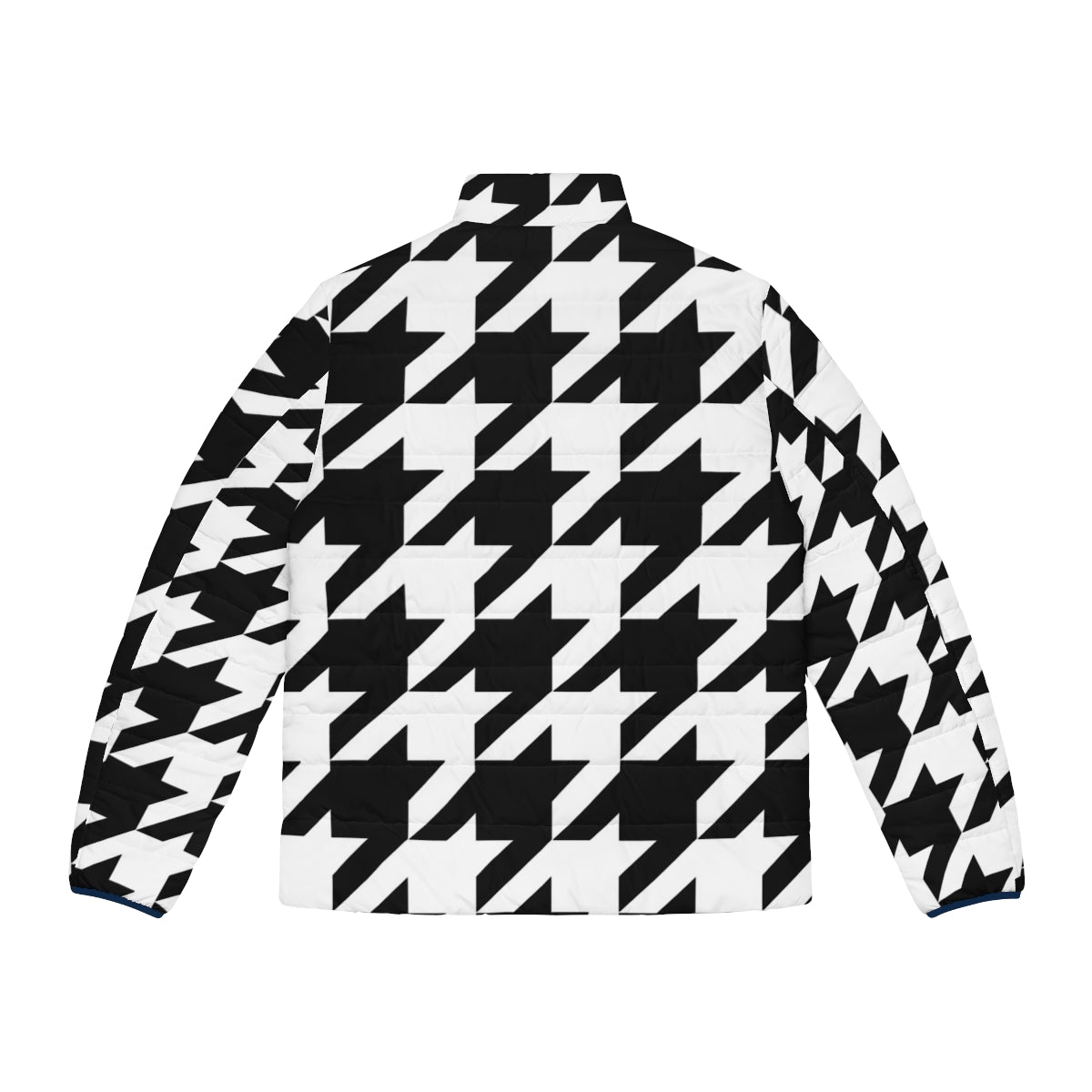 Houndstooth puffer jacket with large print pattern - Back