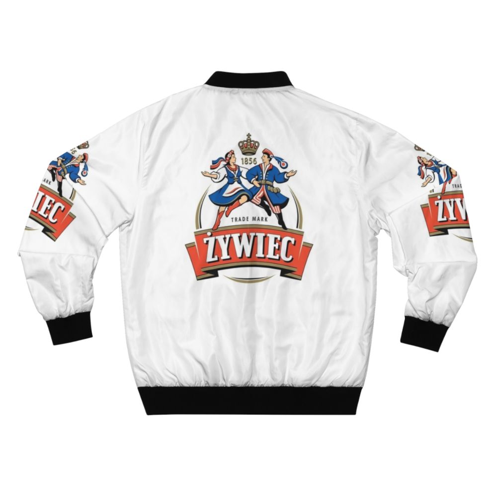 Polish Bomber Jacket featuring the Zywiec Polska beer logo and eagle coat of arms - Back