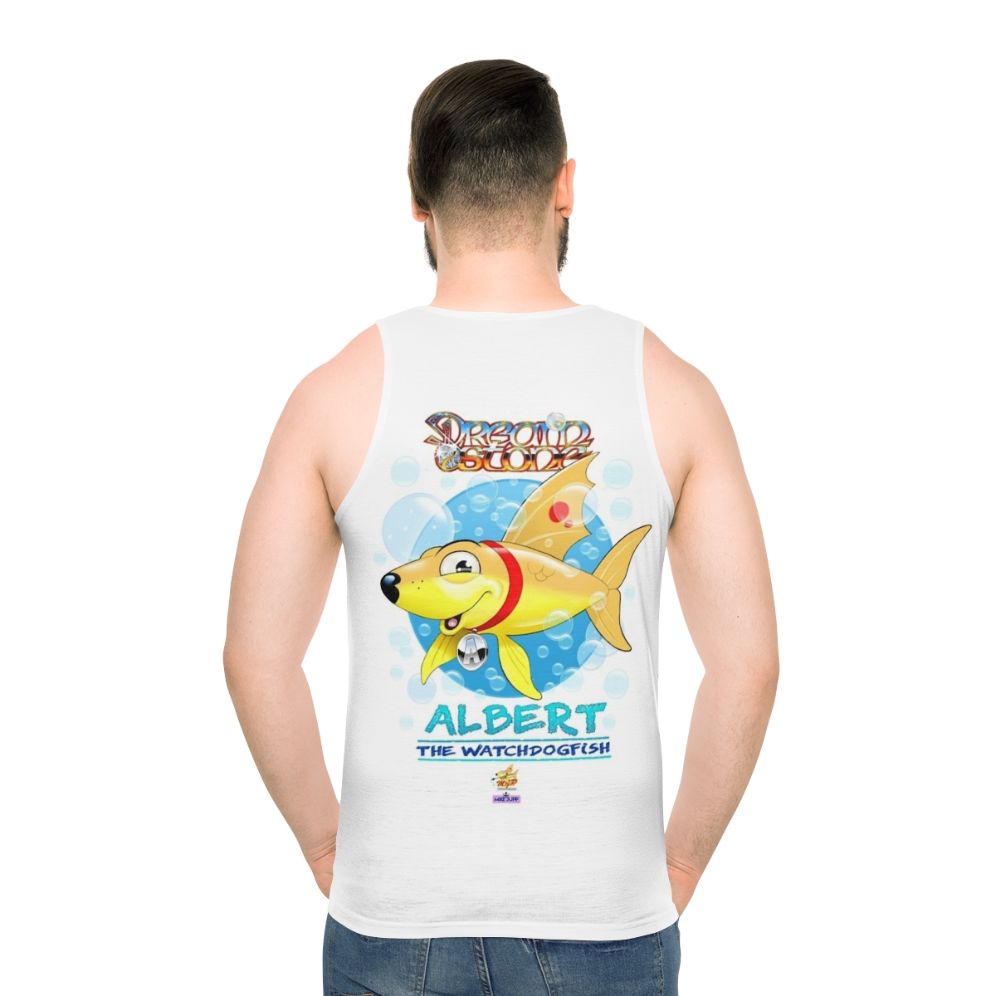 Watchdog Fish Unisex Tank Top - men back