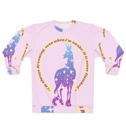 Magical "The Last Unicorn" inspired sparkle sweatshirt