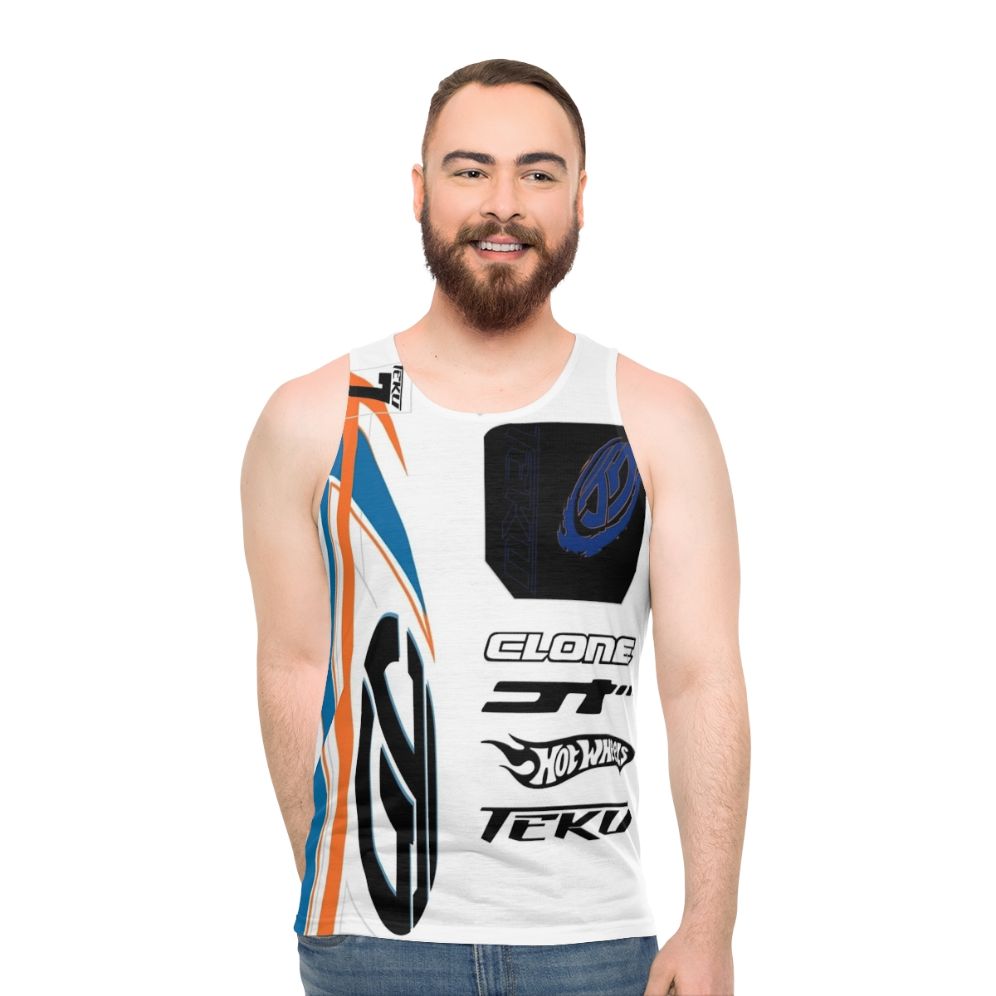 Power Rage Unisex Tank Top with Acceleracers and Hot Wheels Graphics - men