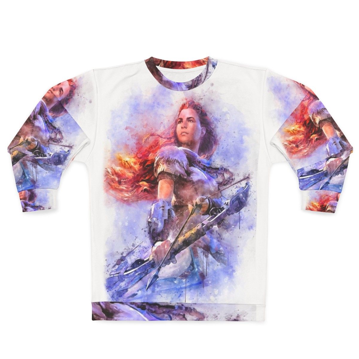 Aloy Watercolor Sweatshirt - Horizon Zero Dawn Gaming Apparel