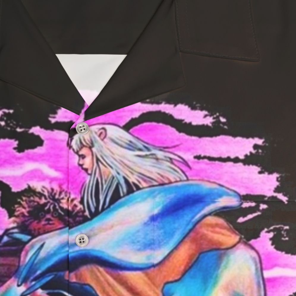 Dark Crystal inspired Hawaiian shirt with fantasy graphics - Detail