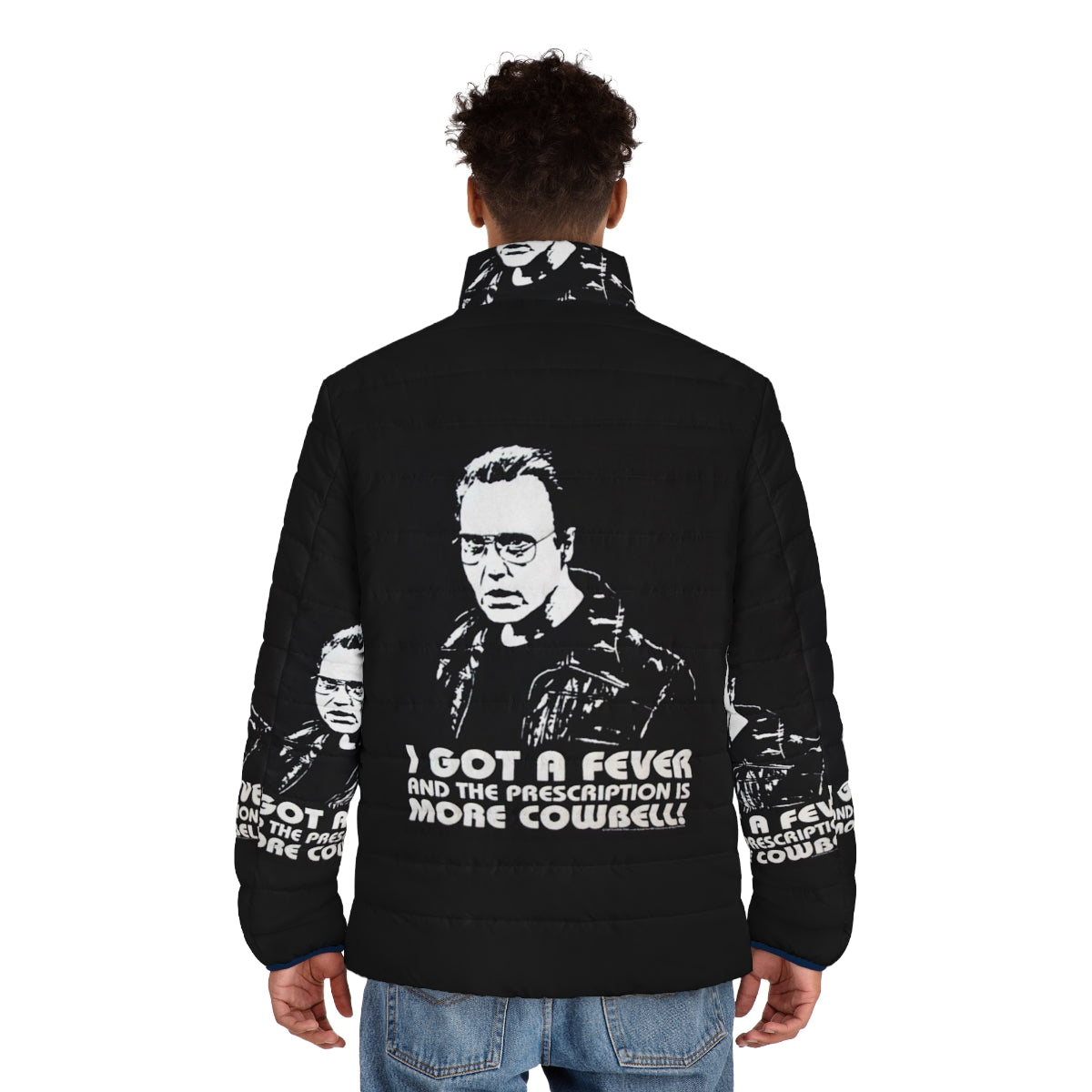 "I Got a Fever" Puffer Jacket - Meme-Inspired Puffer Jacket with Funny Quotes and Cultural References - men back