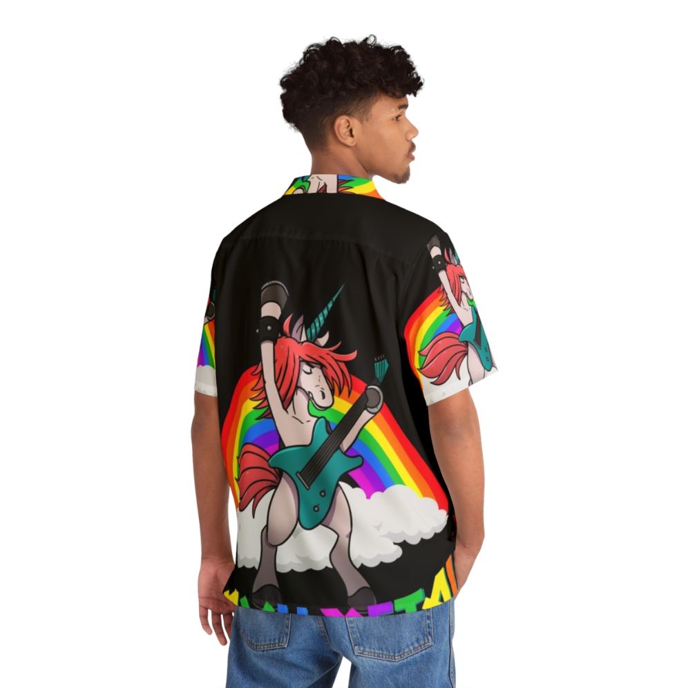 Heavy Metal Unicorn Music Guitar Hawaiian Shirt - People Back