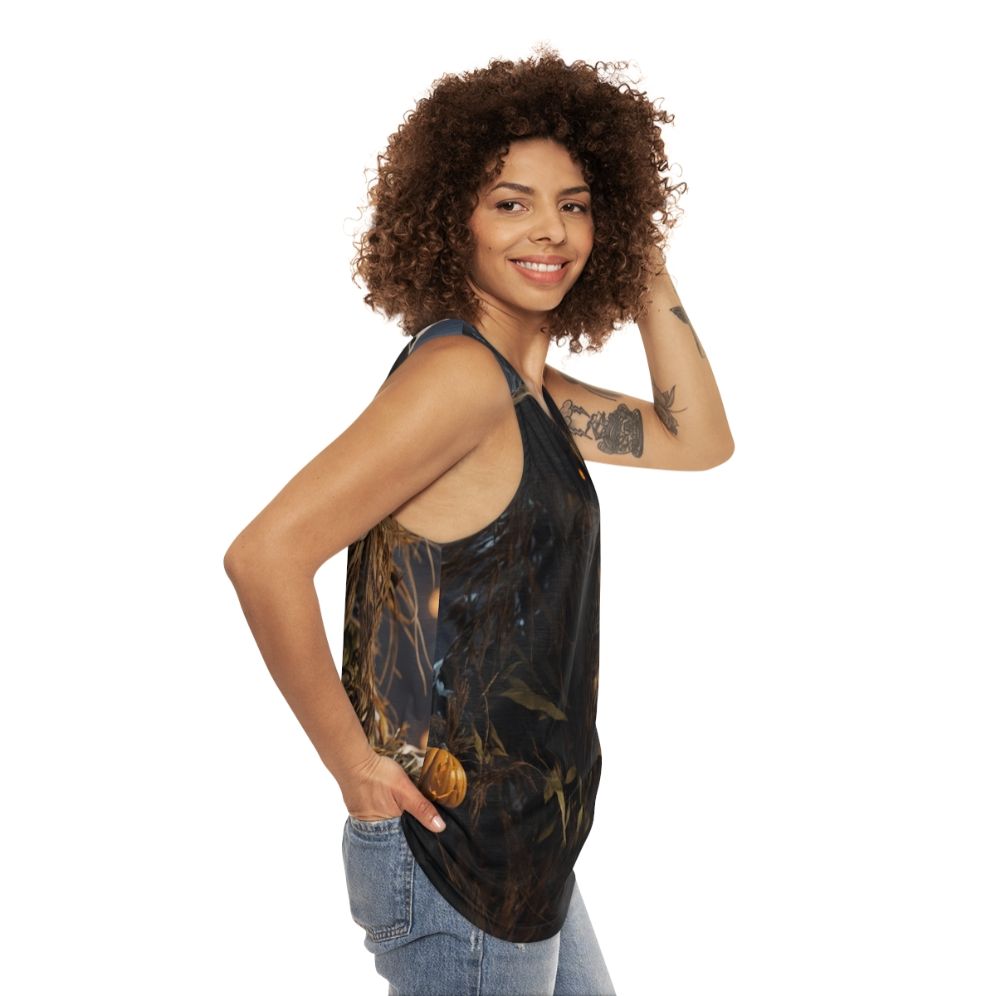 Halloween scarecrow unisex tank top - women side