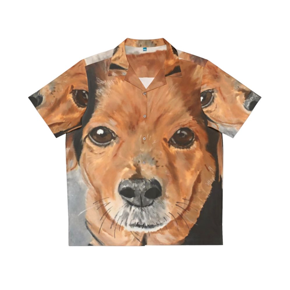 Adorable dog portrait Hawaiian shirt with pet art