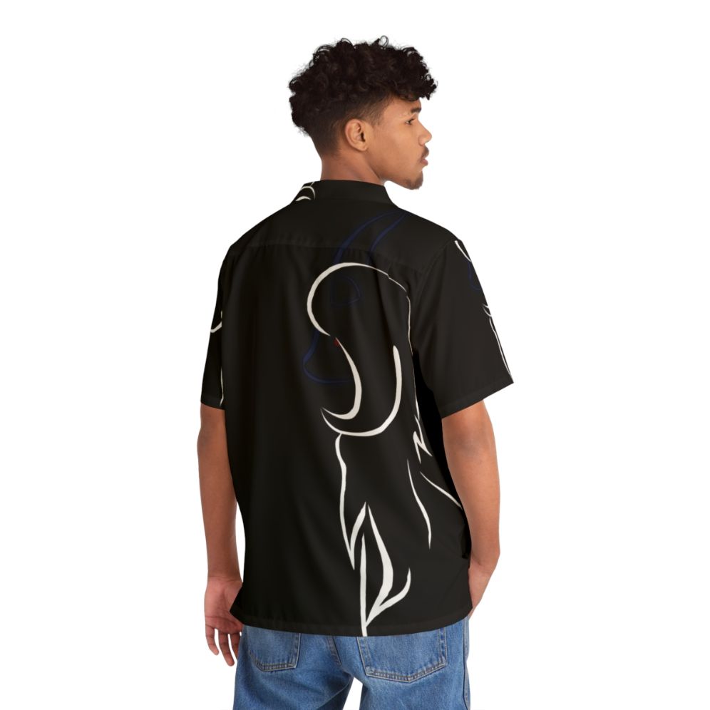 "Absol Flow Hawaiian Shirt - Pokemon Inspired Dark Type Apparel" - Flat lay