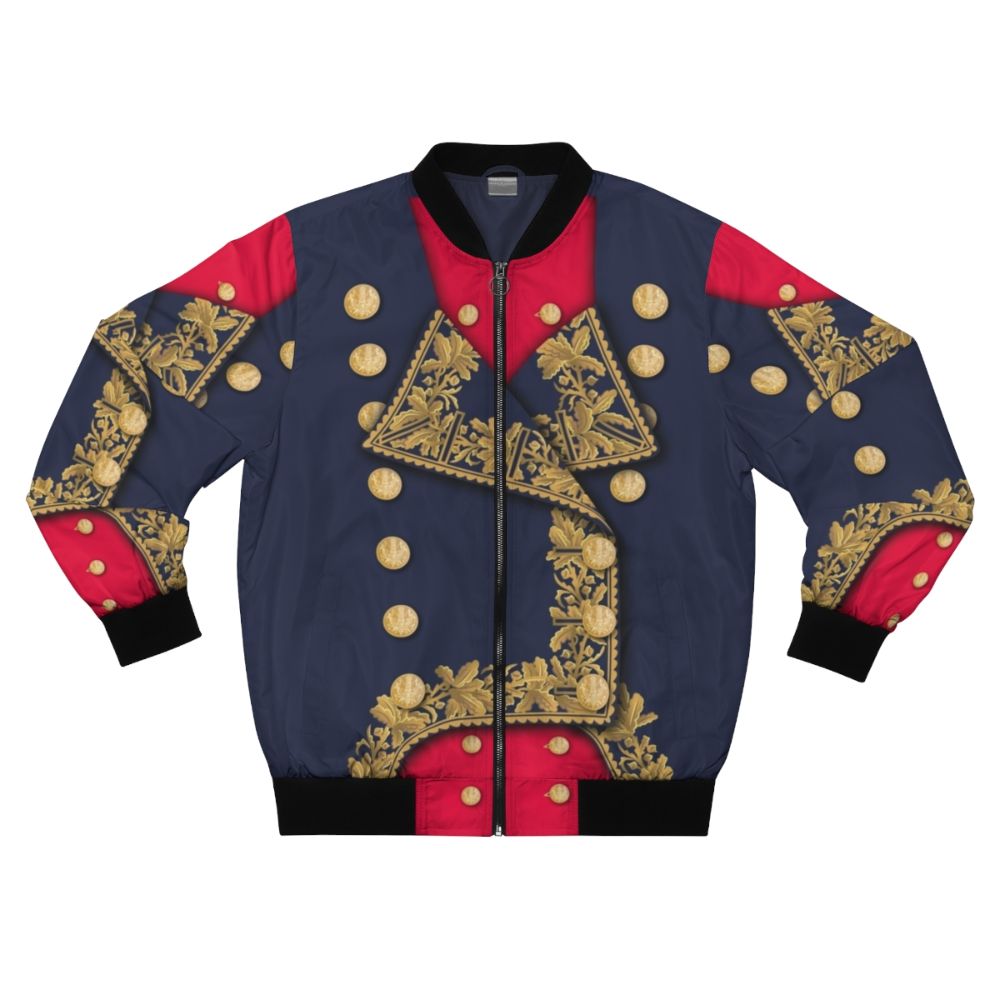 Vintage French Army Napoleonic General bomber jacket with gold accents and military design