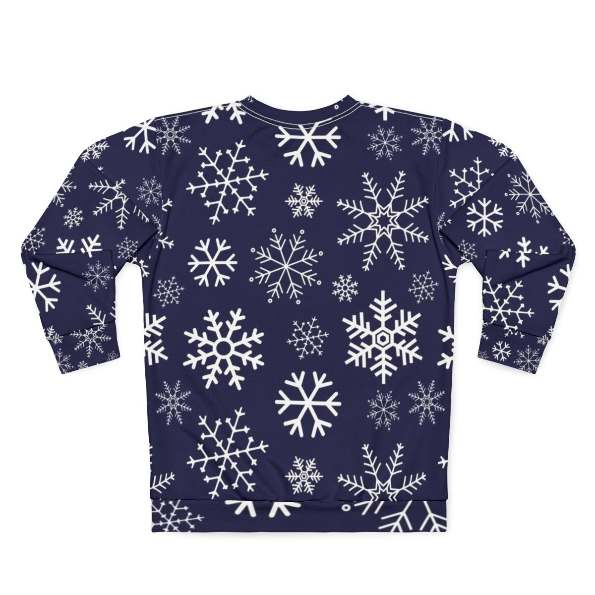 Blue Winter Snowflake Pattern Sweatshirt - Back