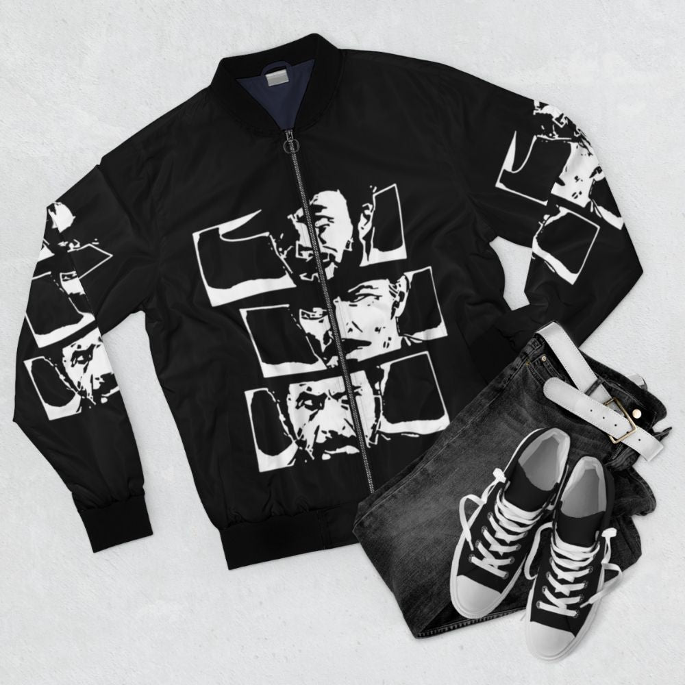 Clint Eastwood Spaghetti Western Inspired Bomber Jacket - Flat lay