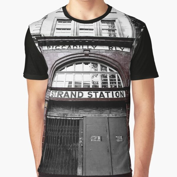 Aldwych Underground Station Graphic T-Shirt featuring the historic London tube logo