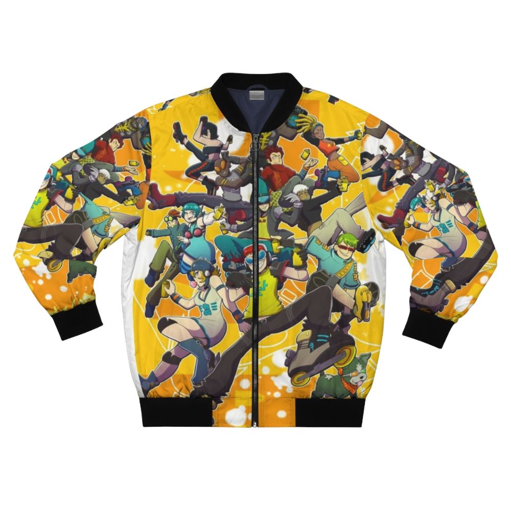 Jet Set Radio inspired bomber jacket with graphic design