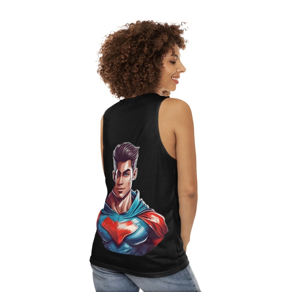 Superhero Unisex Tank Top - women back