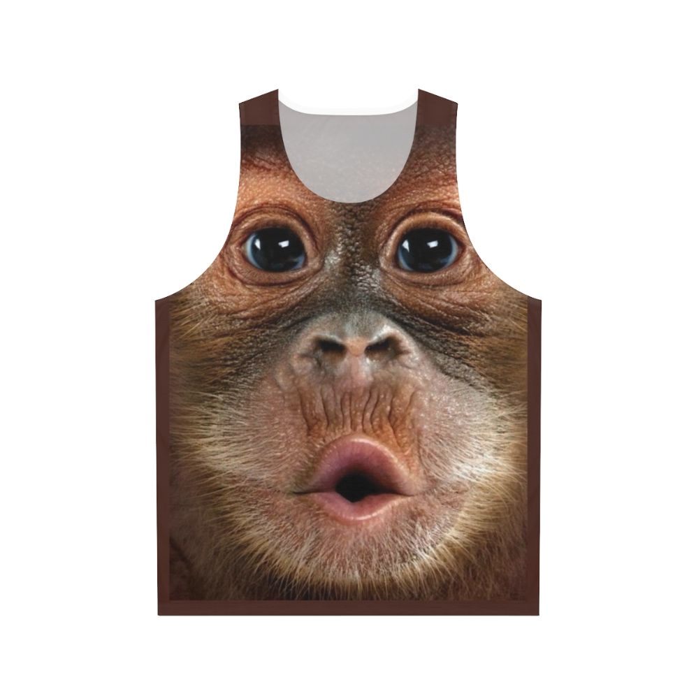 Hyper-realistic graffiti-style chimpanzee print on unisex tank top