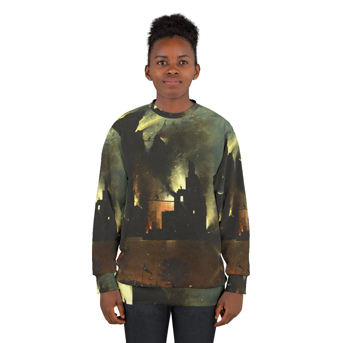 Hieronymus Bosch "Hell" Sweatshirt featuring surreal religious art - women