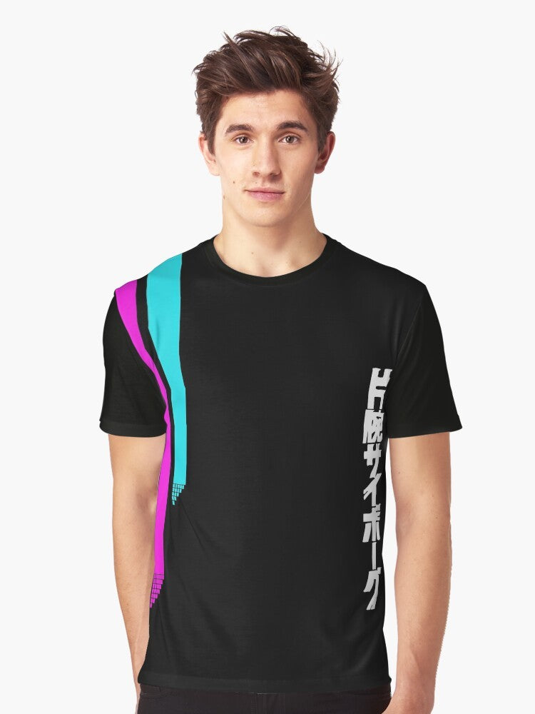 Vaporwave aesthetic graphic t-shirt with retro 1980s design - Men