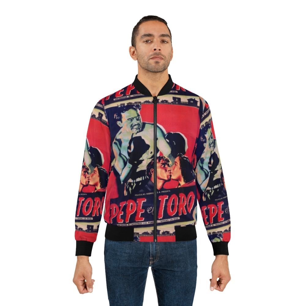 Vintage Mexican Cinema Icons Bomber Jacket with images of classic Mexican movie stars - Lifestyle