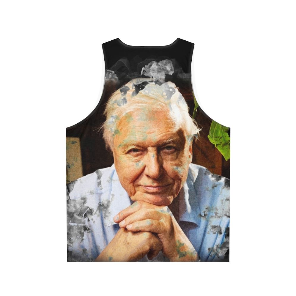 David Attenborough Watercolor Unisex Tank Top - Back