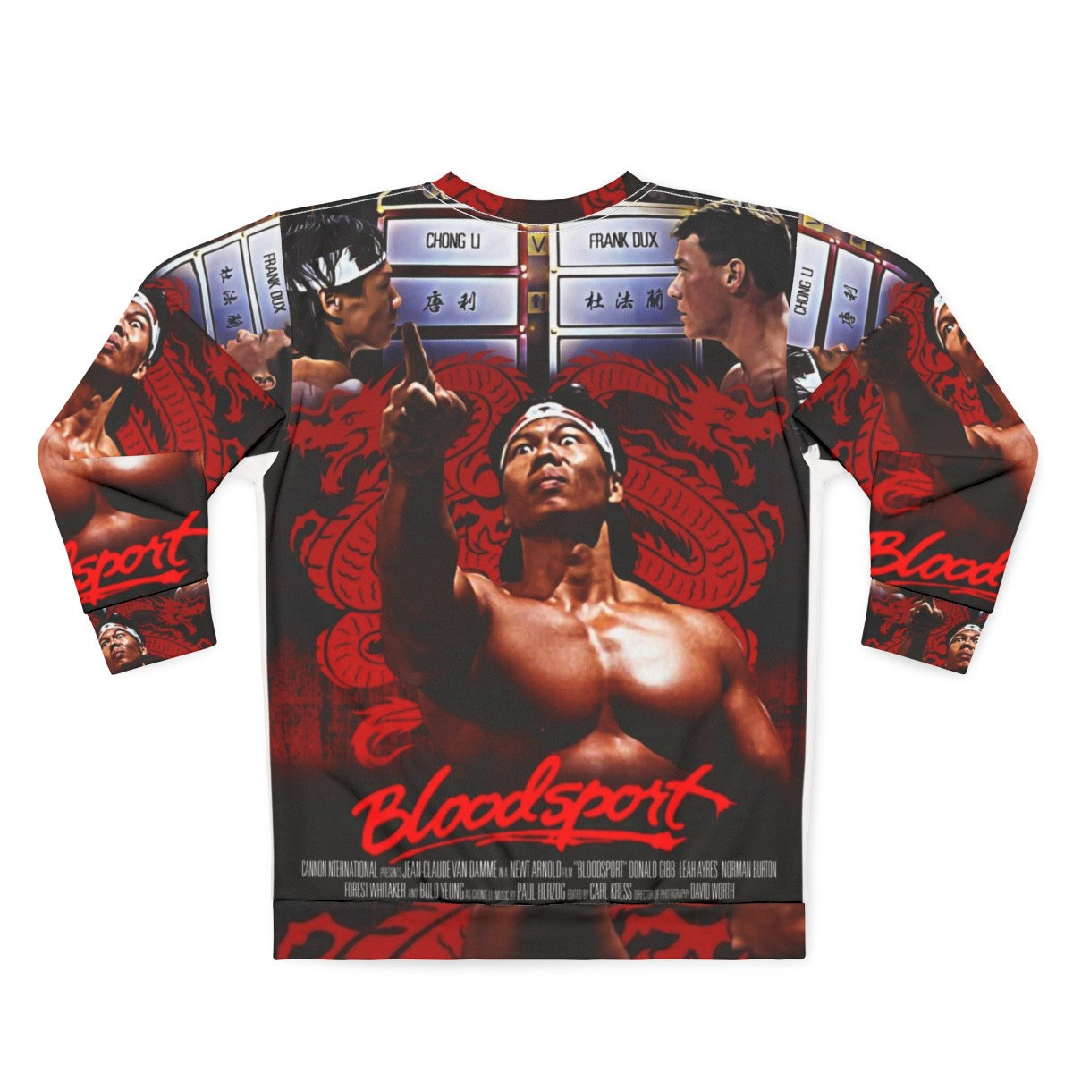 Bloodsport Chong Li Martial Arts Movie Sweatshirt - Back