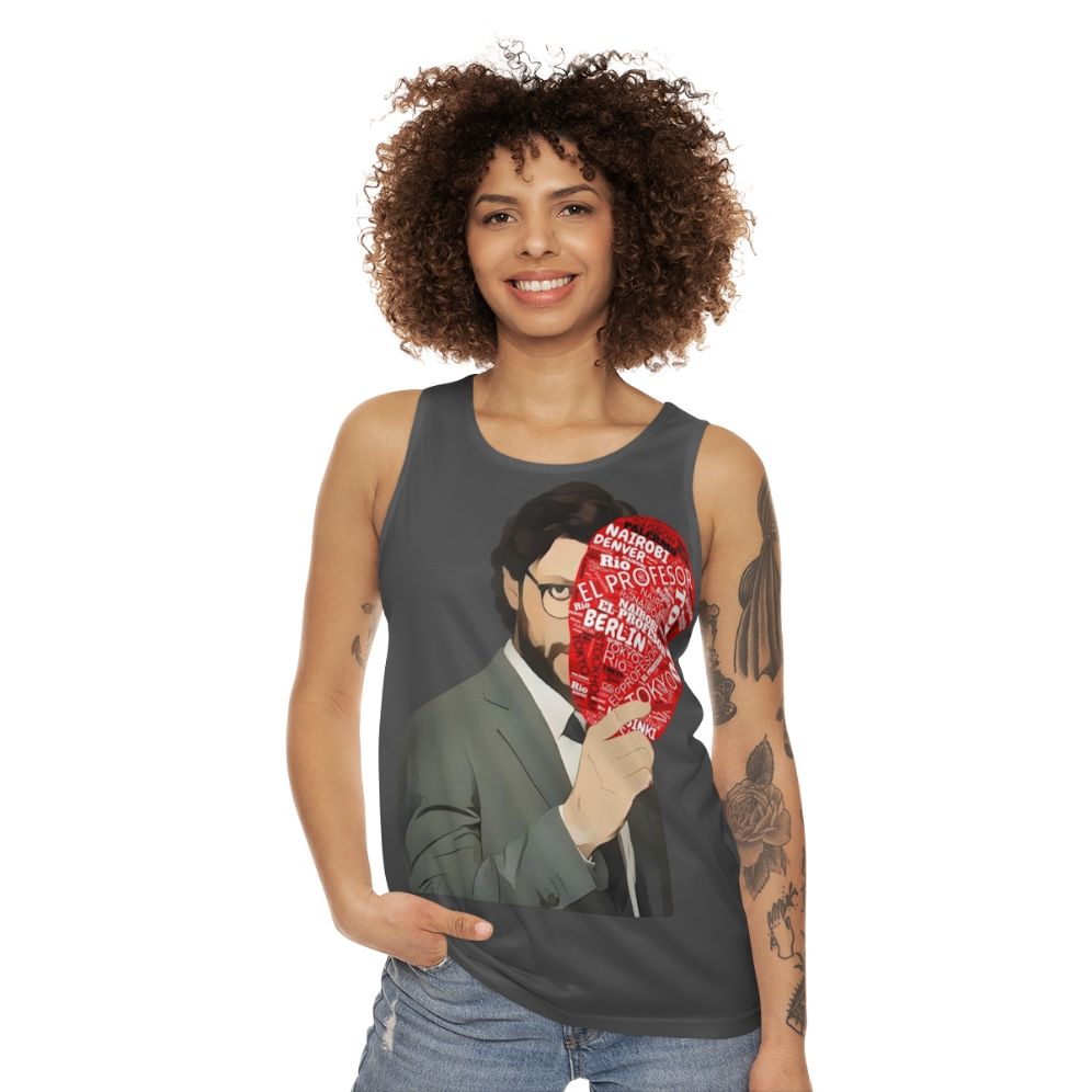 Money Heist The Professor Mask Unisex Tank Top - women