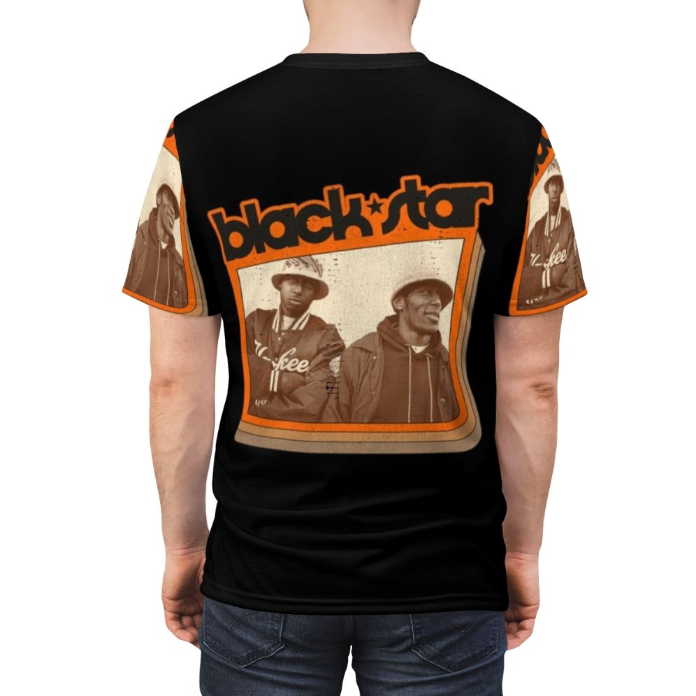 Black Star Inspired Hip Hop AOP T-Shirt featuring iconic boom bap artists Mos Def and Talib Kweli - men back