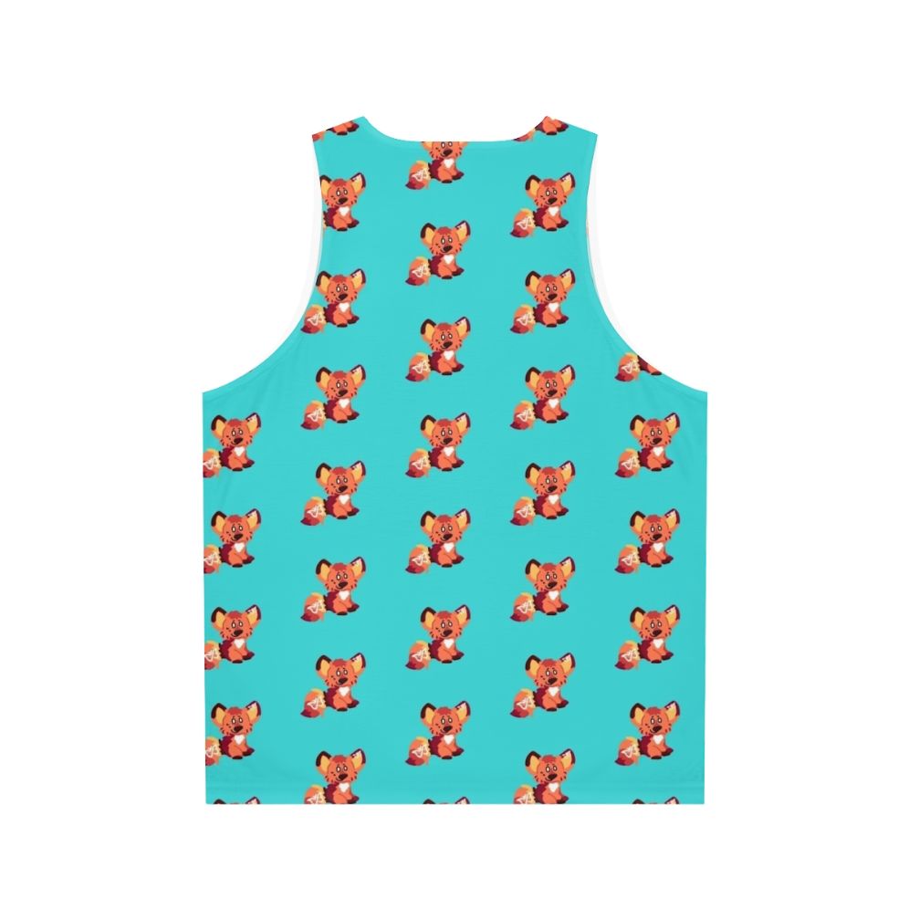 Neurodivergent ADHD fox unisex tank top with butterfly design - Back