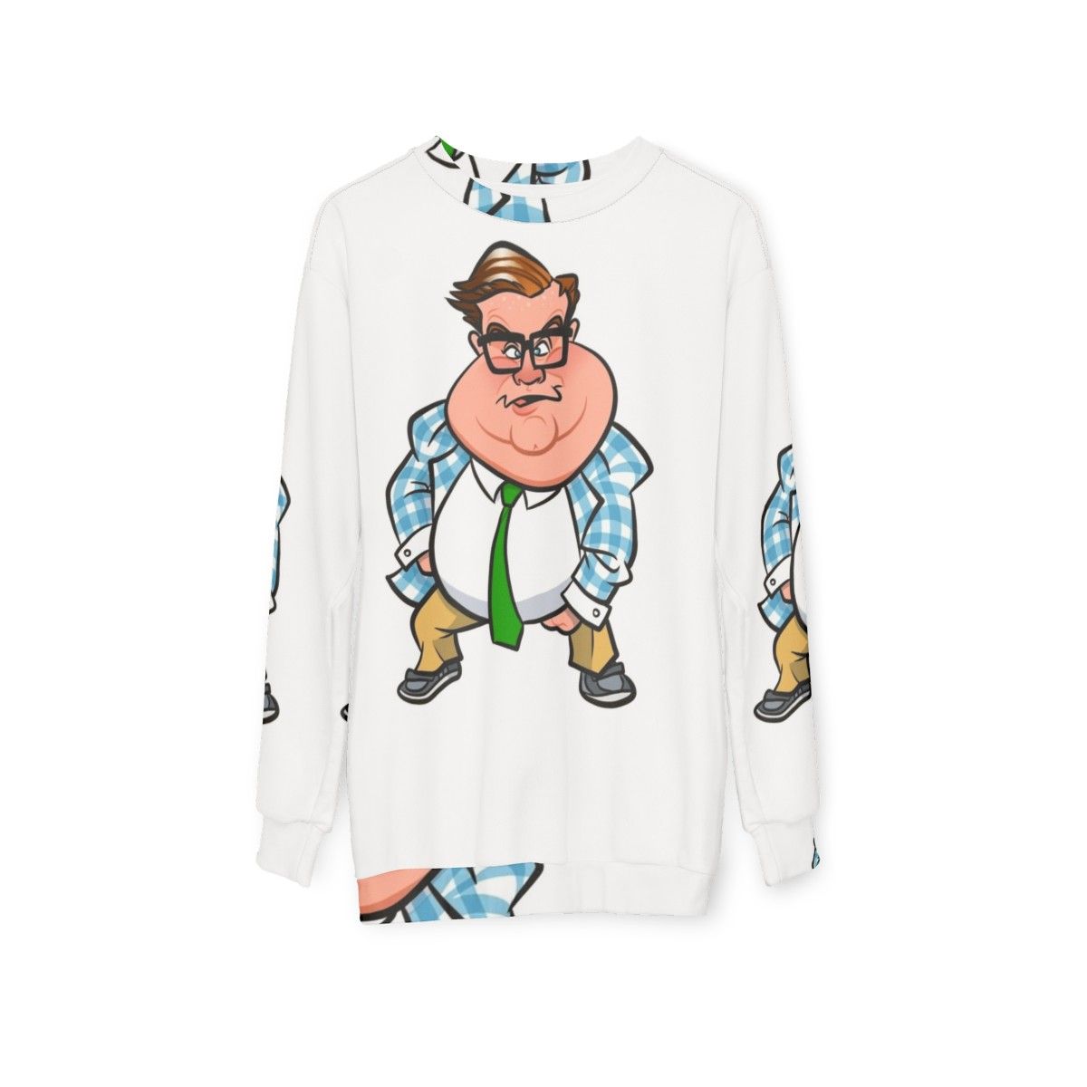 Chris Farley Matt Foley Motivational Speaker Caricature Sweatshirt - hanging