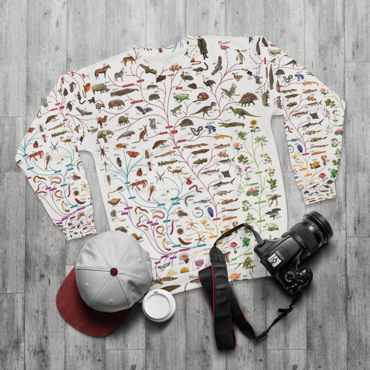 Darwinian Evolution Tree of Life Sweatshirt - flat lay