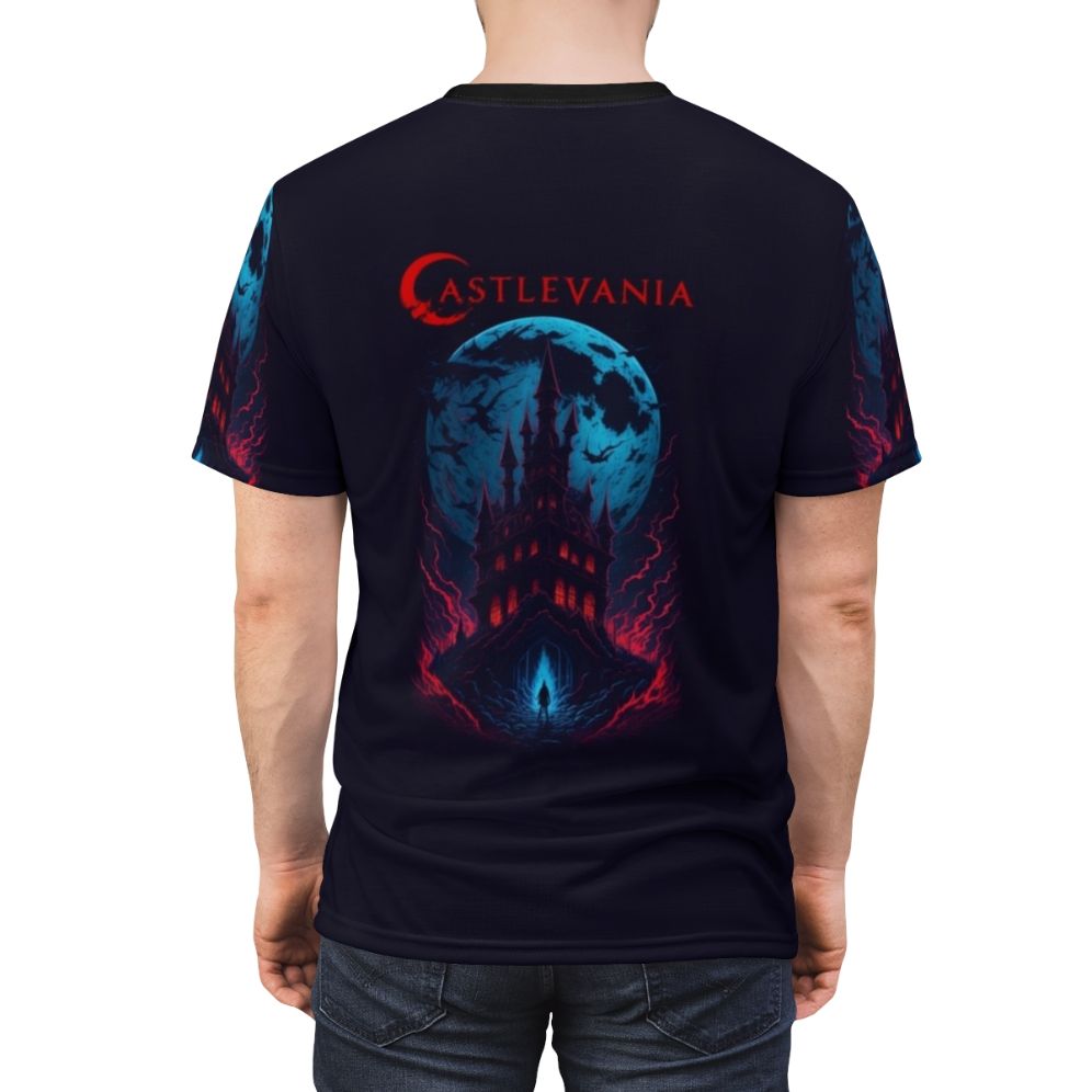 Castlevania inspired t-shirt featuring characters from the Netflix series - men back