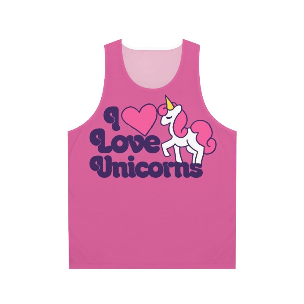 Retro unisex tank top with unicorn design