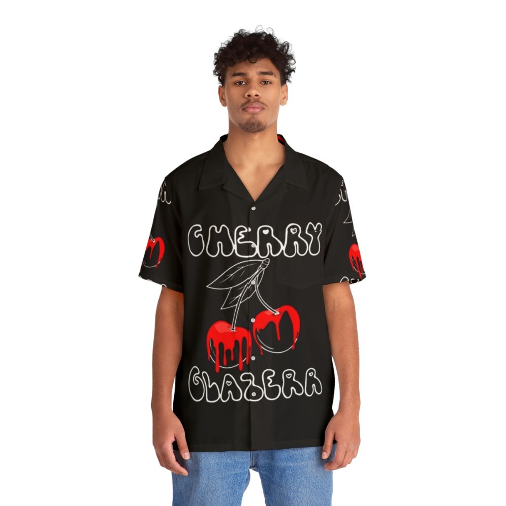 Cherry Glazerr Glazed Cherries Dark Hawaiian Shirt - People Front