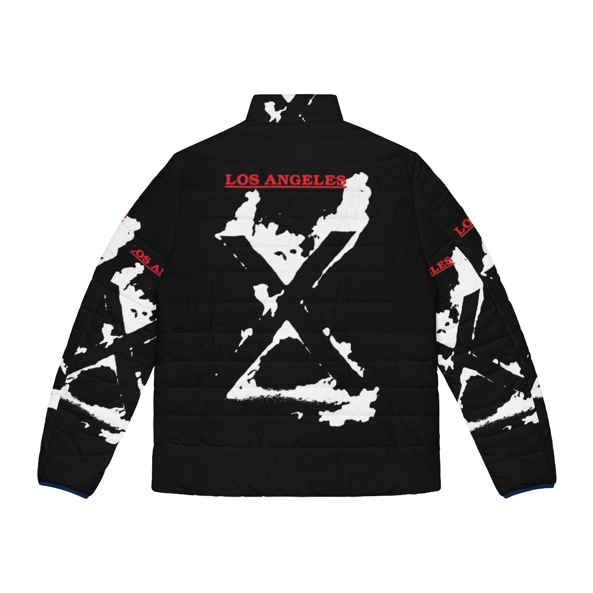 X Los Angeles Punk Hardcore Puffer Jacket - Streetwear for the Urban Rebel - Back