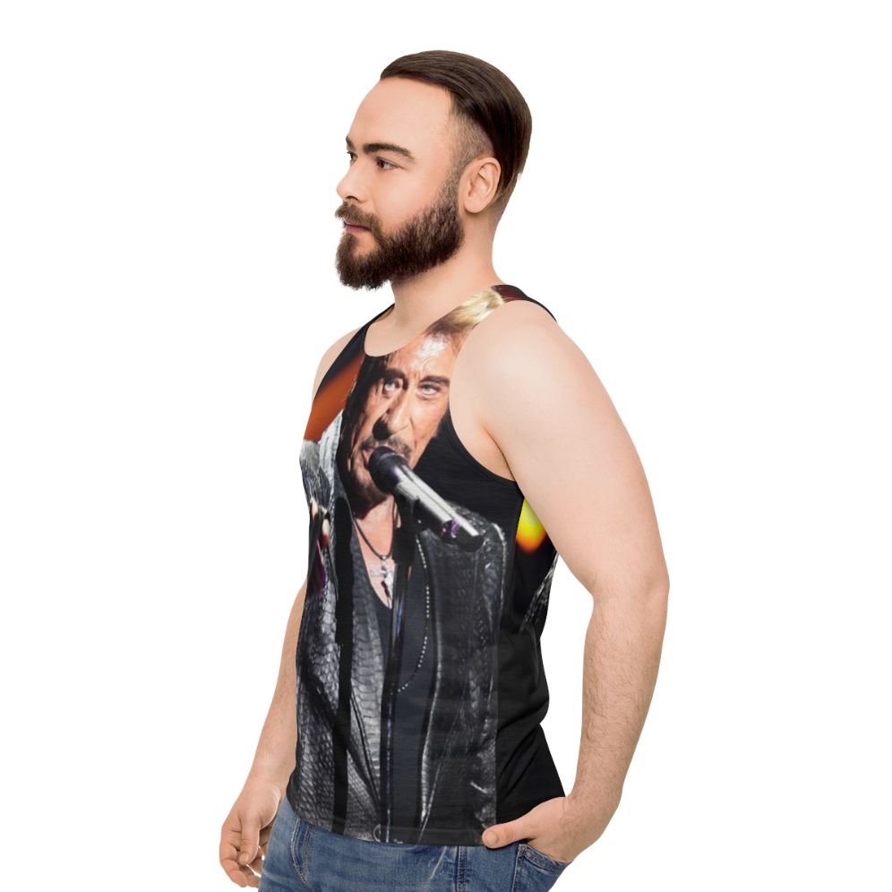 Johnny Hallyday Singer Unisex Tank Top - men side