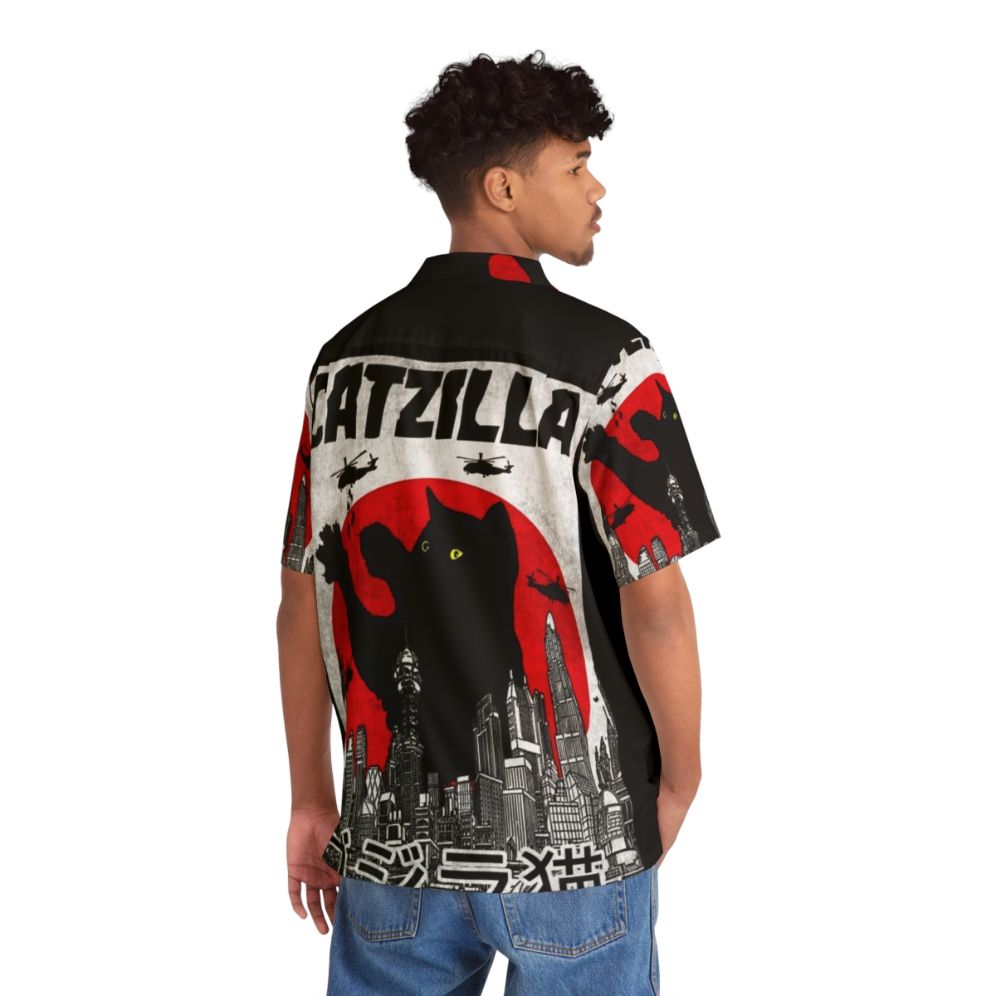 Catzilla Hawaiian Shirt - Kawaii Cat Lover Apparel - People Back