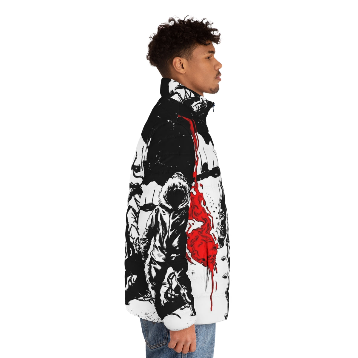 The Thing Flare Puffer Jacket - 80s horror cult classic inspired outerwear - men side right