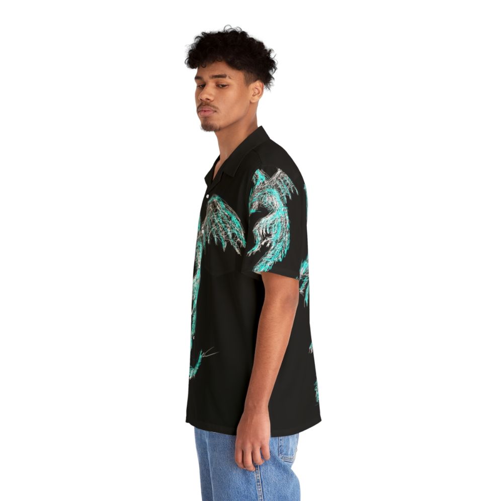 Mystic Lightning Dragon Scribble Hawaiian Shirt - People Left