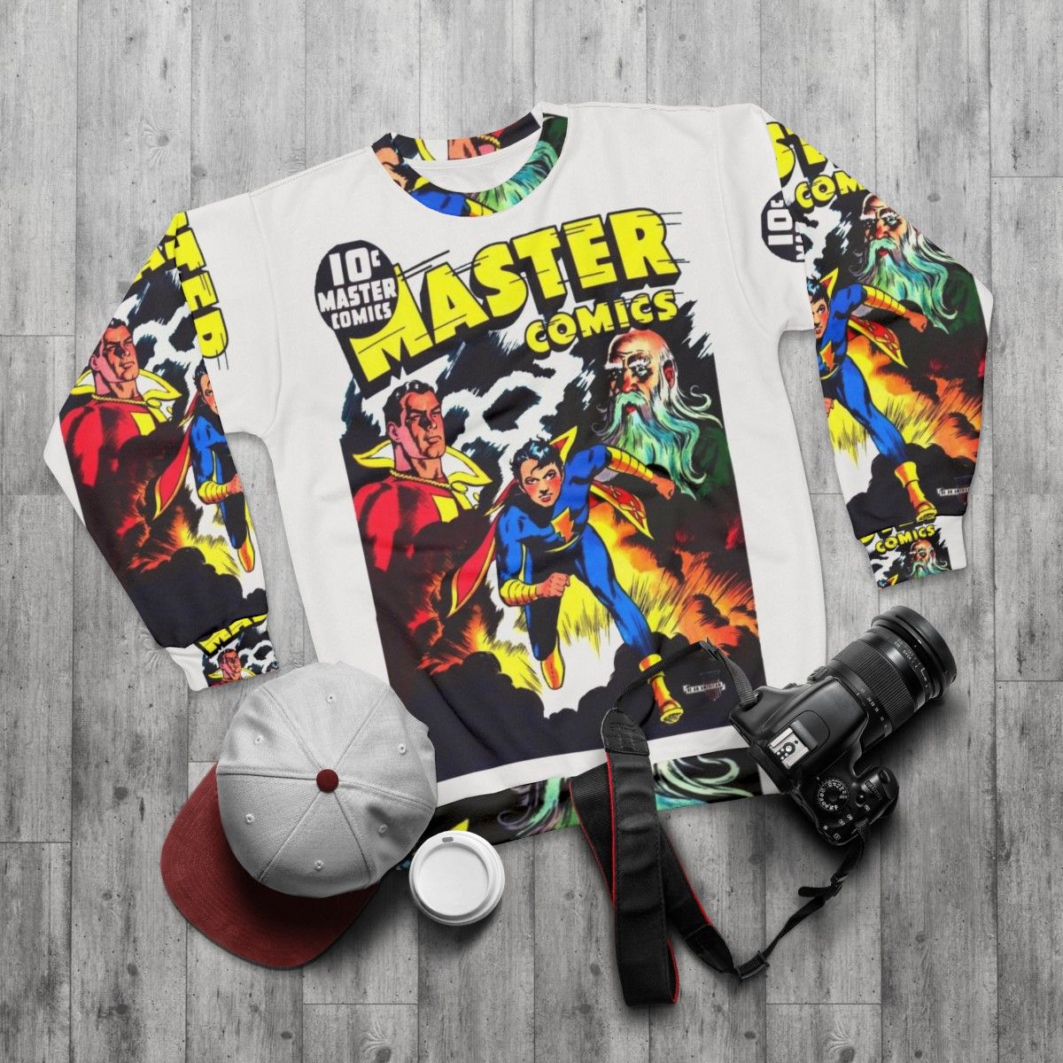 Vintage Master Comics No 23 Comic Book Sweatshirt - flat lay