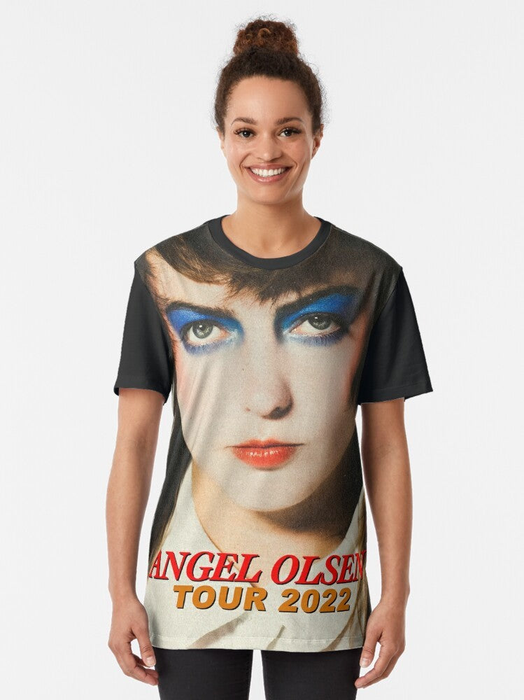 Angel Olsen concert t-shirt featuring the artist performing on stage - Women