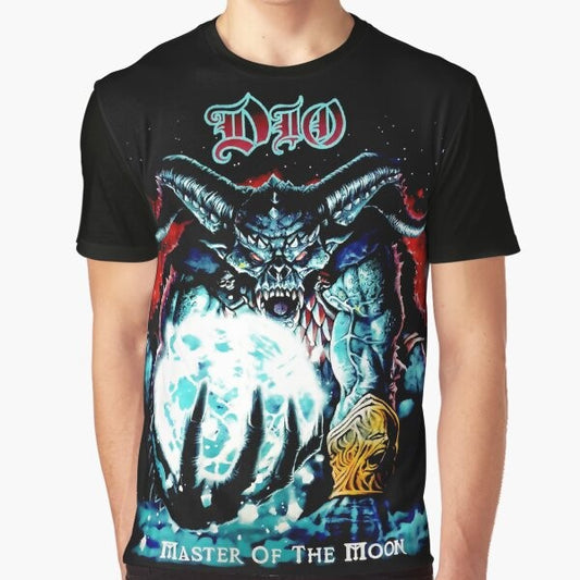 Heavy metal graphic t-shirt with a moon and demonic design