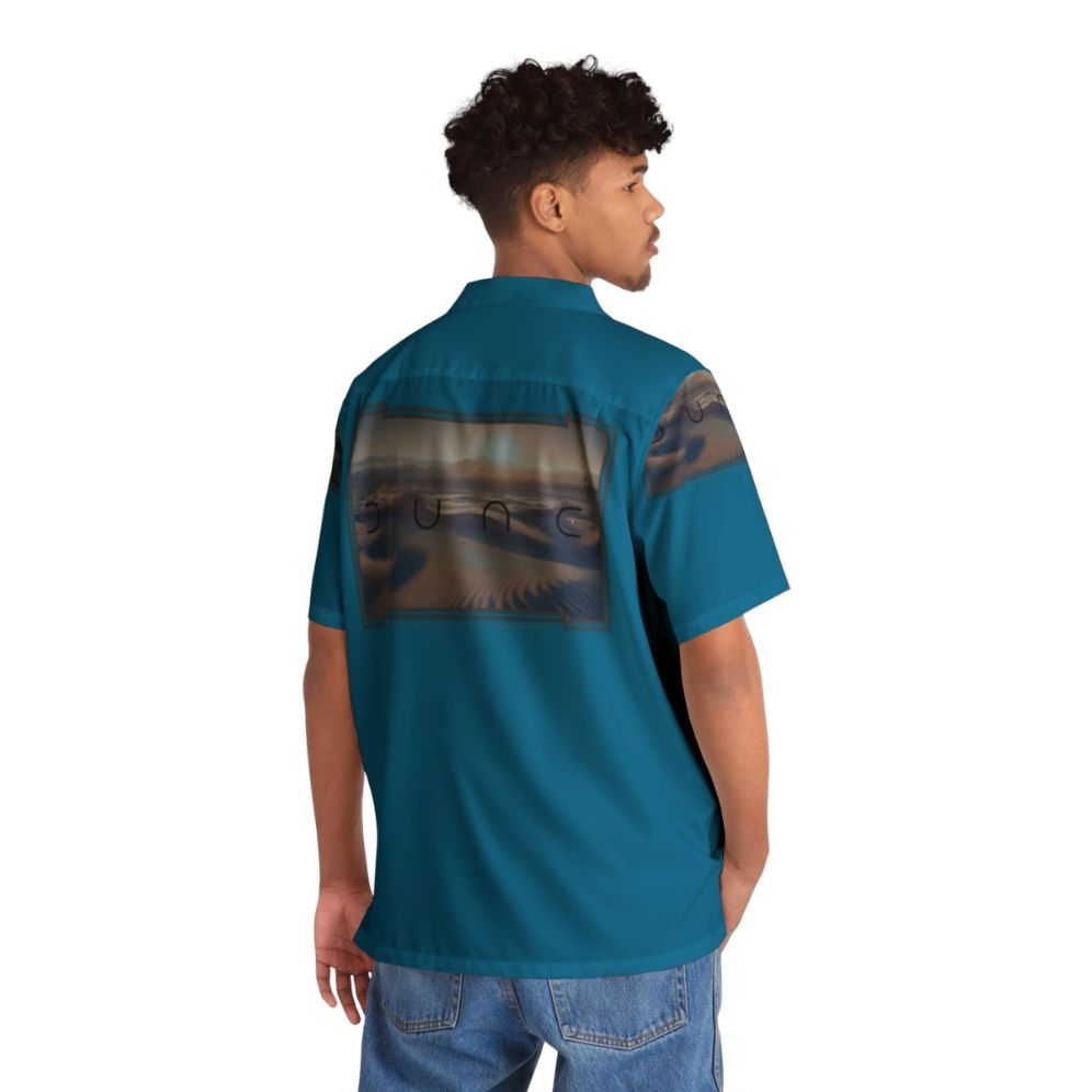 Dune Blue Hawaiian Shirt - Arrakis Desert Planet Inspired - People Back