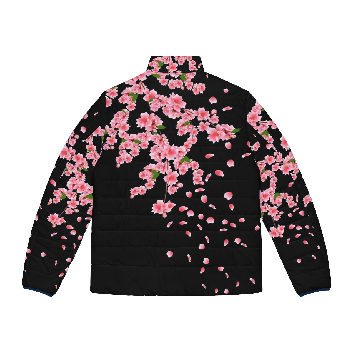 Sakura cherry blossom puffer jacket with pink floral design - Back