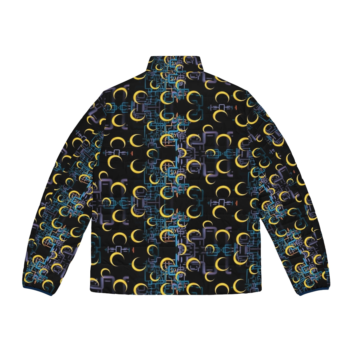 Dan Flashes Pattern Cool Tim Robinson Puffer Jacket - Back