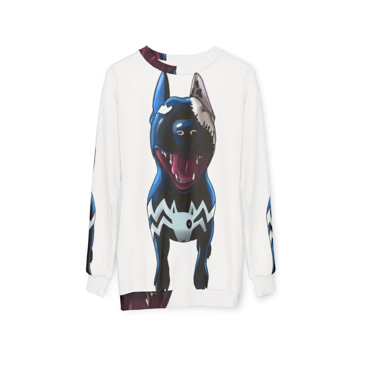 Superhero Supervillain Bullterrier Graphic Sweatshirt - hanging