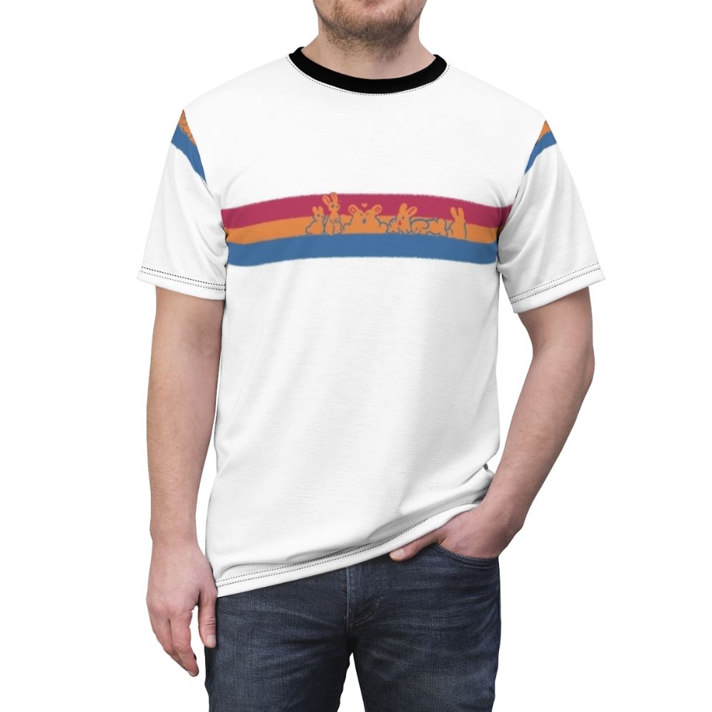 Pansexual pride design featuring cute rabbits on a customizable t-shirt - men front