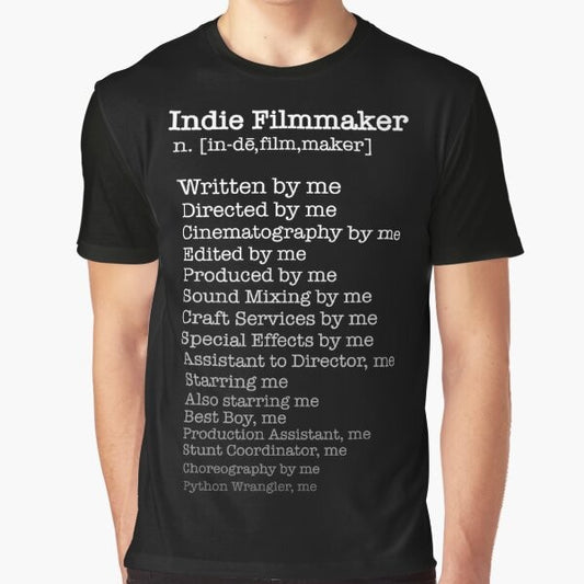 Indie Filmmaker Graphic T-Shirt featuring a design for movie lovers and independent filmmakers